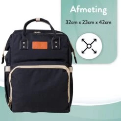 Luiertas Rugzak - Monx Luiertas Verzorgingstas Met Uitklapbaar Babybedje - Overzichtelijke Luierrugzak Extra Buggy En Kinderwagen Haken Inclusief Geïsoleerde Flessenhouder - Zwart -Winkel voor babyproducten 1200x1200 1730