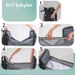 Luiertas Rugzak - Monx Luiertas Verzorgingstas Met Uitklapbaar Babybedje - Overzichtelijke Luierrugzak Extra Buggy En Kinderwagen Haken Inclusief Geïsoleerde Flessenhouder - Zwart -Winkel voor babyproducten 1200x1200 1739