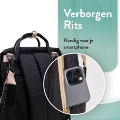 Luiertas Rugzak - Monx Luiertas Verzorgingstas Met Uitklapbaar Babybedje - Overzichtelijke Luierrugzak Extra Buggy En Kinderwagen Haken Inclusief Geïsoleerde Flessenhouder - Zwart -Winkel voor babyproducten 1200x1200 1742