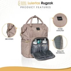 NanaBeebi Luiertas Rugzak Met Verschoonmatje - Beige Taupe - Inclusief Flessenwarmhouder - Kinderwagenhaken En Isoleervak 10 NanaBeebi Luiertas Rugzak Met Verschoonmatje - Beige Taupe - Inclusief Flessenwarmhouder - Kinderwagenhaken En Isoleervak -Winkel voor babyproducten 1200x1200 1752