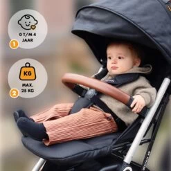 Deryan Luxe XP Buggy XL - Compact Lichtgewicht - Zwart - Aluminium Frame -Winkel voor babyproducten 1200x1200 1891