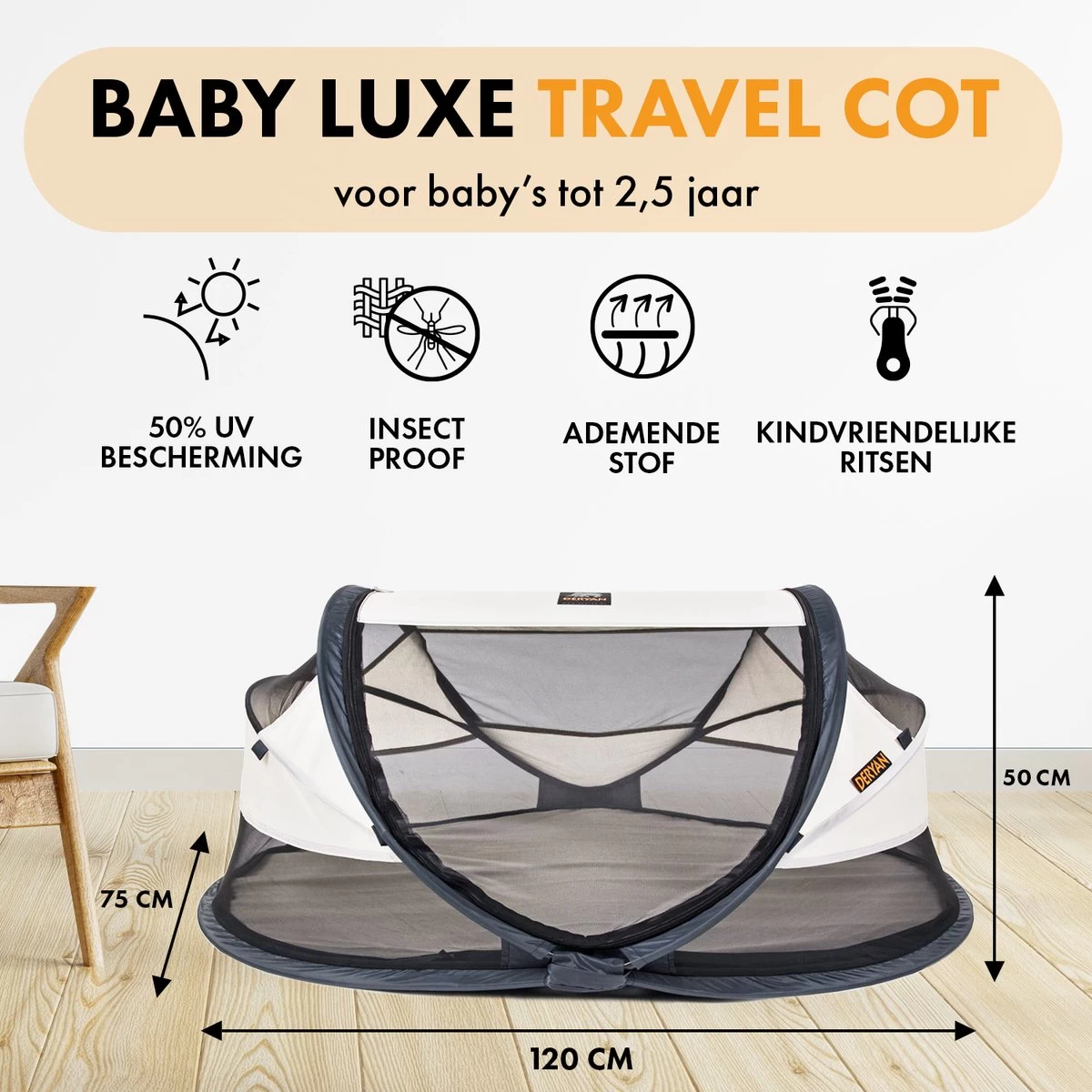 Deryan Baby Luxe Campingbedje – Inclusief zelfopblaasbare matras - Cream Deryan Baby Luxe Campingbedje – Inclusief Zelfopblaasbare Matras - Cream -Winkel voor babyproducten 1200x1200 1942