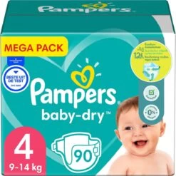 PampersĀ® Pampers - Baby Dry - Maat 4 - Mega Pack - 90 Luiers
