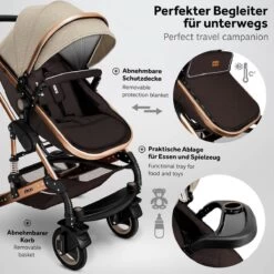 KIDUKU- 3 In 1 Combi-kinderwagen- Bruin/goud- Buggy Incl. Autostoeltje-regenhoes- Inklapbaar -Winkel voor babyproducten 1200x1200 2219