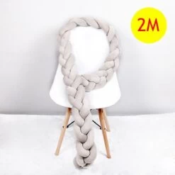 Baby Bed Bumper Gevlochten, Boxomrander, Hoofdbeschermer, Bedbumper,boxrand (2 Meter) Van Baby-slofje.nl , Grijs