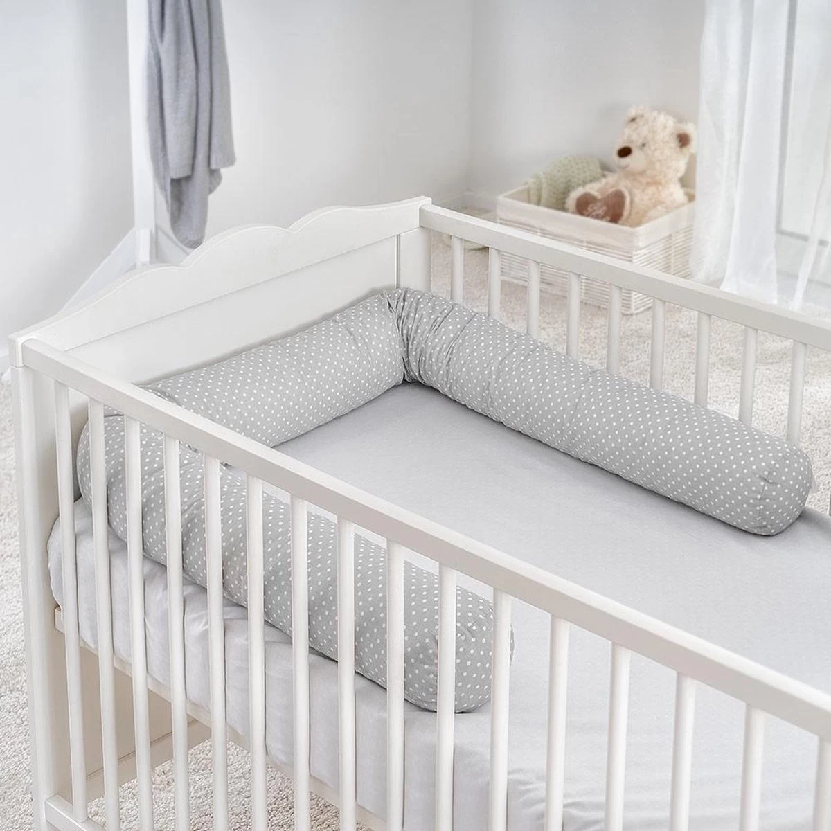 Fillikid Bedbumper 190 x 9 cm Bedomrander Ledikant - Grijs Wit Stippen Fillikid Bedbumper 190 X 9 Cm Bedomrander Ledikant - Grijs Wit Stippen -Winkel voor babyproducten 1200x1200 2483