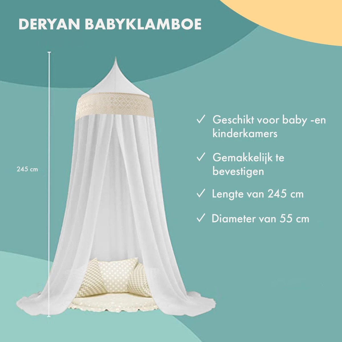 Deryan Baby Klamboe Vintage 245cm - kinderklamboe - Hemeltje - Wit/Ivory Deryan Baby Klamboe Vintage 245cm - Kinderklamboe - Hemeltje - Wit/Ivory -Winkel voor babyproducten 1200x1200 2828
