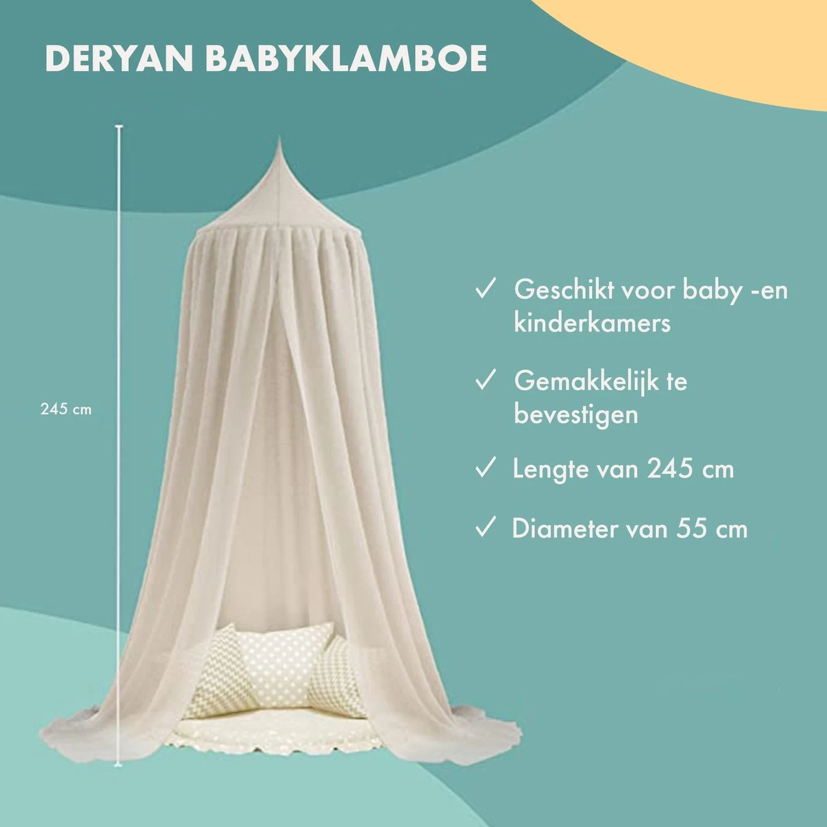 Deryan Baby Klamboe Vintage 245cm - kinderklamboe - Hemeltje- Nougat Deryan Baby Klamboe Vintage 245cm - Kinderklamboe - Hemeltje- Nougat -Winkel voor babyproducten 1200x1200 2837