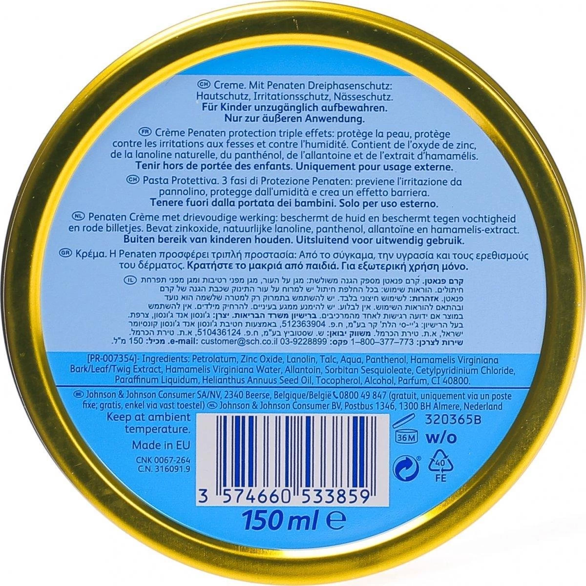 Penaten Créme - 150 ml - Originele Johnson & Johnson in blik Penaten Créme - 150 Ml - Originele Johnson & Johnson In Blik -Winkel voor babyproducten 1200x1200 496