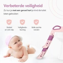 Macx & Macx Toilettrainer Met Trapje - Brilverkleiner Met Handvaten En Opstapje - Opvouwbaar Toilet Bril Zitje - WC Zindelijkheids Training Voor Jongens/Meisjes - Urinoirs Voor Kind/Peuter Van 2 Tot 7 Jaar - Roze -Winkel voor babyproducten 1200x1200 642