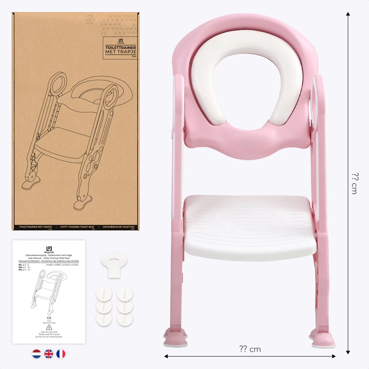 LifeGoods WC Verkleiner met Trapje - Trainer met Opstapje - 2 tot 7 Jaar - Roze/Wit LifeGoods WC Verkleiner Met Trapje - Trainer Met Opstapje - 2 Tot 7 Jaar - Roze/Wit -Winkel voor babyproducten 1200x1200 653