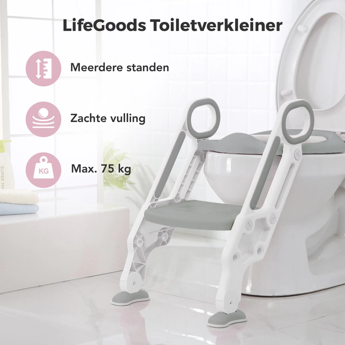 LifeGoods WC Verkleiner met Trapje - Trainer met Opstapje - 2 tot 7 Jaar - Grijs/Wit LifeGoods WC Verkleiner Met Trapje - Trainer Met Opstapje - 2 Tot 7 Jaar - Grijs/Wit -Winkel voor babyproducten 1200x1200 661