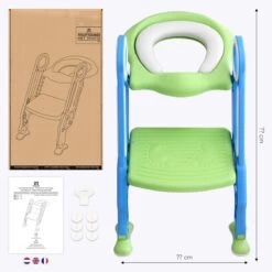 LifeGoods WC Verkleiner Met Trapje - Trainer Met Opstapje - 2 Tot 7 Jaar - Groen/Blauw -Winkel voor babyproducten 1200x1200 675