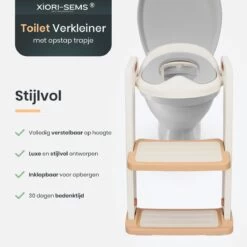 XIORI-SEMS - WC Verkleiner Met Trapje - Toiletverkleiner - Wit Met Goud - Toilettrainer - 2 Tot 7 Jaar - Met Beloningssysteem -Winkel voor babyproducten 1200x1200 680