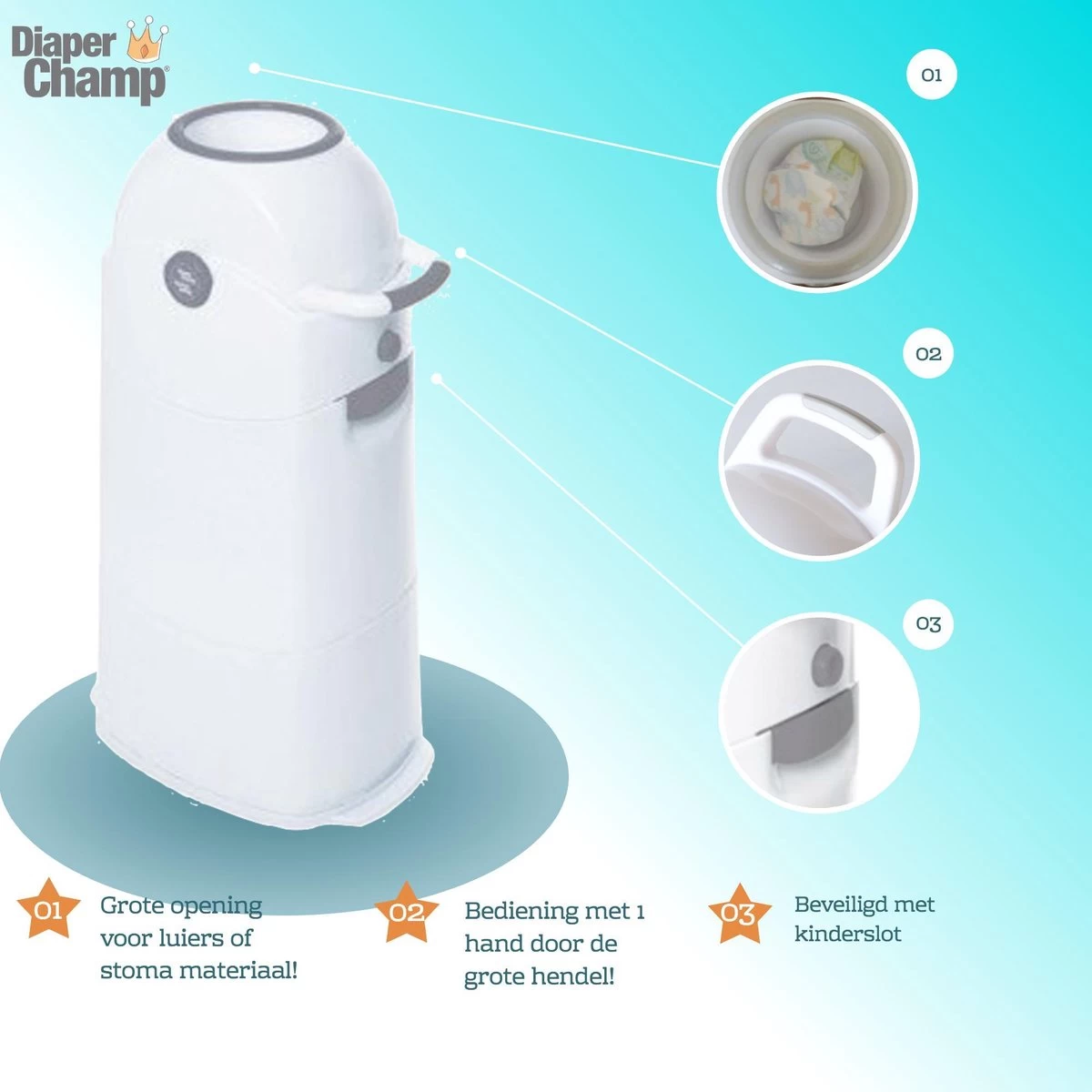 Luieremmer Medium Zilver - Middel - Zonder Navulling - Geschikt voor Pampers en Huggies - Stoma Luieremmer Medium Zilver - Middel - Zonder Navulling - Geschikt Voor Pampers En Huggies - Stoma -Winkel voor babyproducten 1200x1200 734