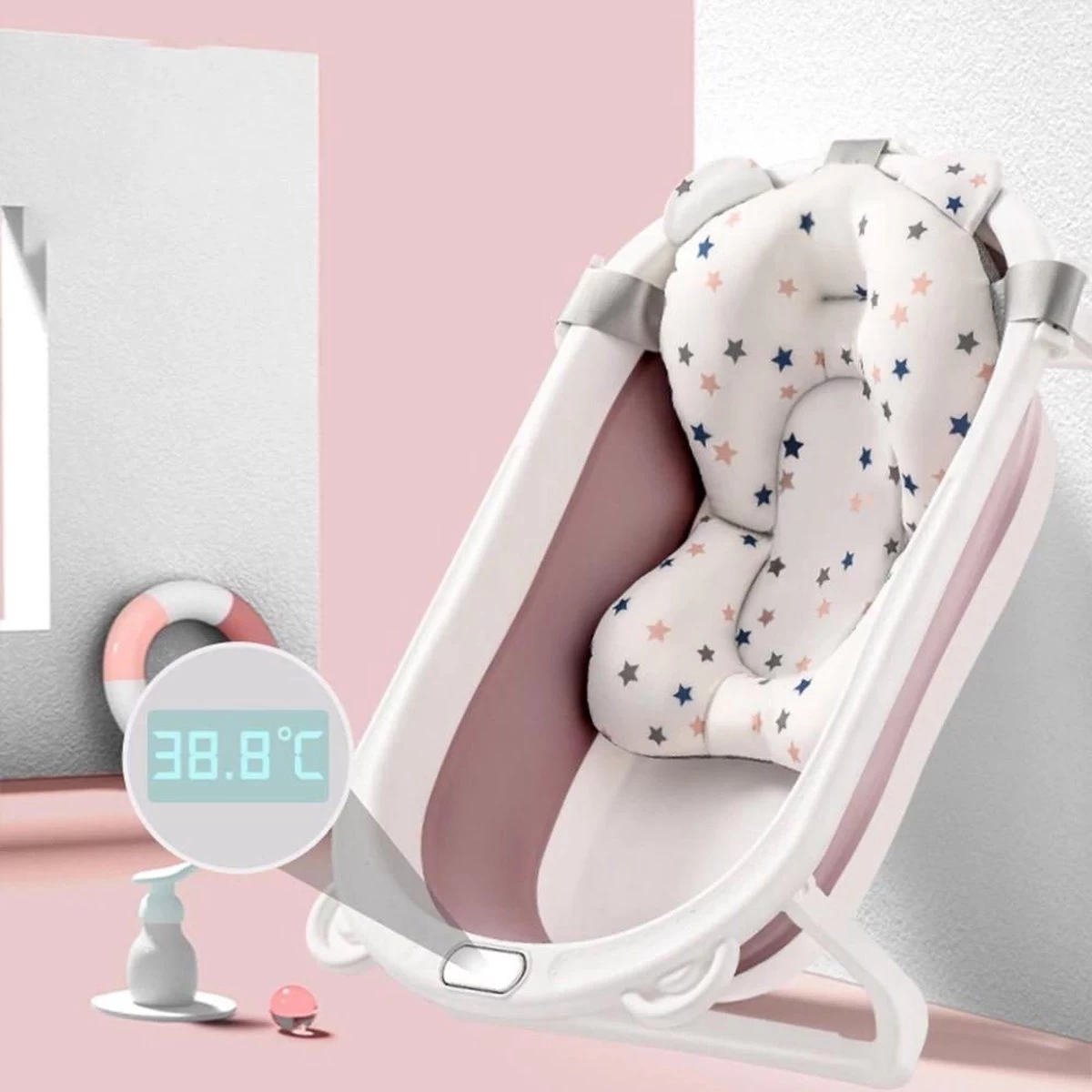 Babybadje - Laychee - Gratis kussen - 4 in 1 - Peuterbadje - Opvouwbaar - Thermometer - Lichtgewicht - Inklapbaar - Blauw Babybadje - Laychee - Gratis Kussen - 4 In 1 - Peuterbadje - Opvouwbaar - Thermometer - Lichtgewicht - Inklapbaar - Blauw -Winkel voor babyproducten 1200x1200 936