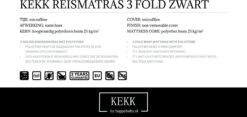 Kekk Campingbedmatras Matras Voor Campingbedje Opvouwbaar 60 X 120 Cm Zwart In Draagtas -Winkel voor babyproducten 1200x569 1