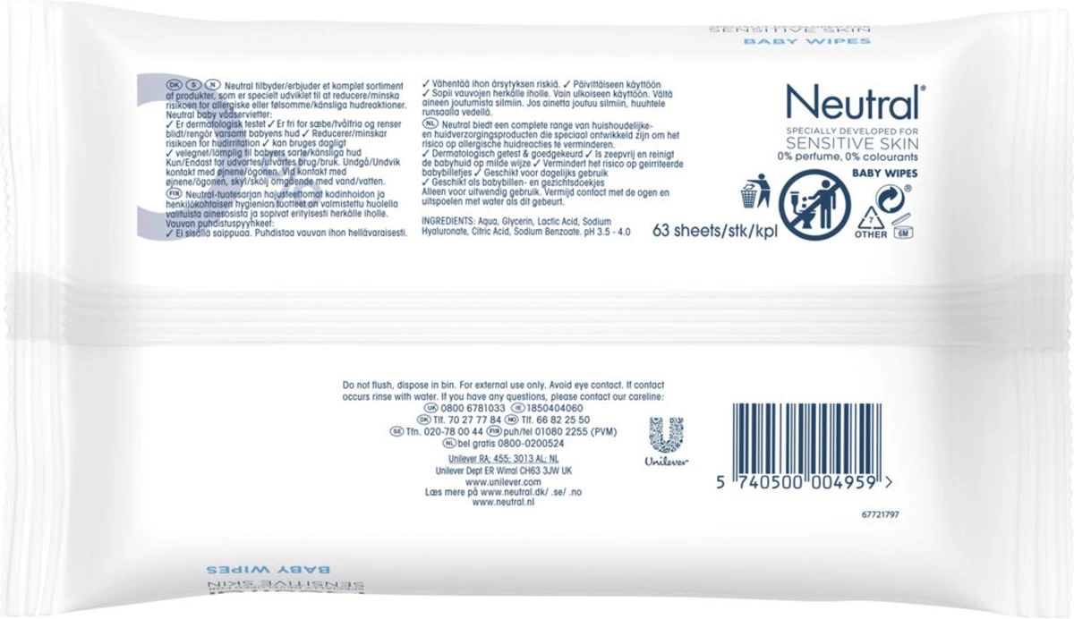 Neutral Baby Billendoekjes Parfumvrij - 504 doekjes - Voordeelverpakking Neutral Baby Billendoekjes Parfumvrij - 504 Doekjes - Voordeelverpakking -Winkel voor babyproducten