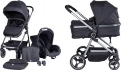 Puck Stroller 3 In 1 Max Zwart Met Frame Antra Incl Autostoel/Adapter/Mamabag -Winkel voor babyproducten 1200x696 1
