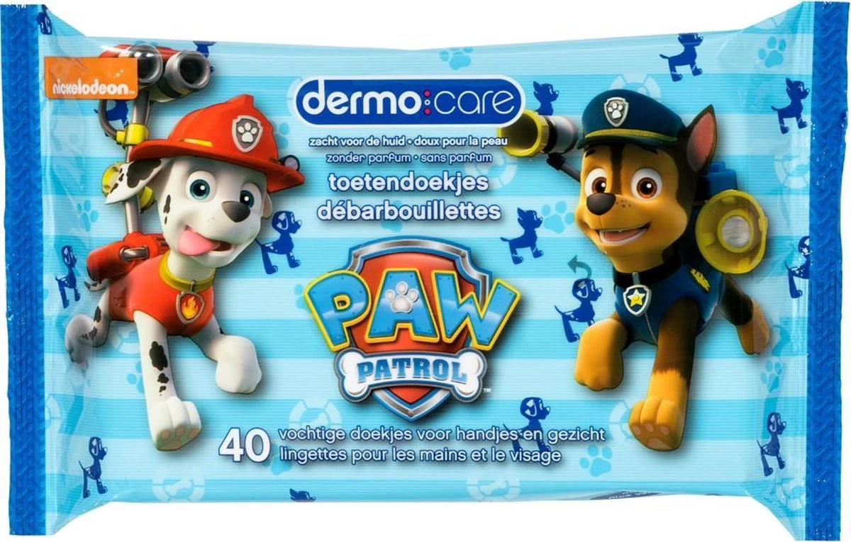 Dermo Care PAW Patrol - Toetendoekjes - 10 x 40 stuks Dermo Care PAW Patrol - Toetendoekjes - 10 X 40 Stuks -Winkel voor babyproducten