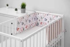 Sensillo Baby Bedbumper - Bedomrander - Anti Stootrand Ledikant - Bed Zijbeschermers - 180x30cm - Wafel Roze Vosjes -Winkel voor babyproducten 1200x800 348