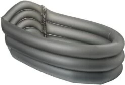 Bambino© Opblaasbaar Babybad - Donkergrijs - 78 X 52 X 30 Cm | Ideaal Voor Op Reis | 0-12 Maanden