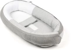 Doomoo Cocoon - Babynestje - Biologisch Katoen En 74 X 46 Cm - Classic Grey