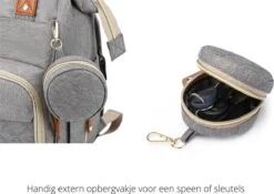 Humpy Dumpy Stijlvolle Luiertas Rugzak (Grijs) Met Uitschuifbaar Verschoon/ Slaap Bedje. Incl. Verschoon Matje, USB Poort & Buggy Straps -Winkel voor babyproducten 1200x851 2