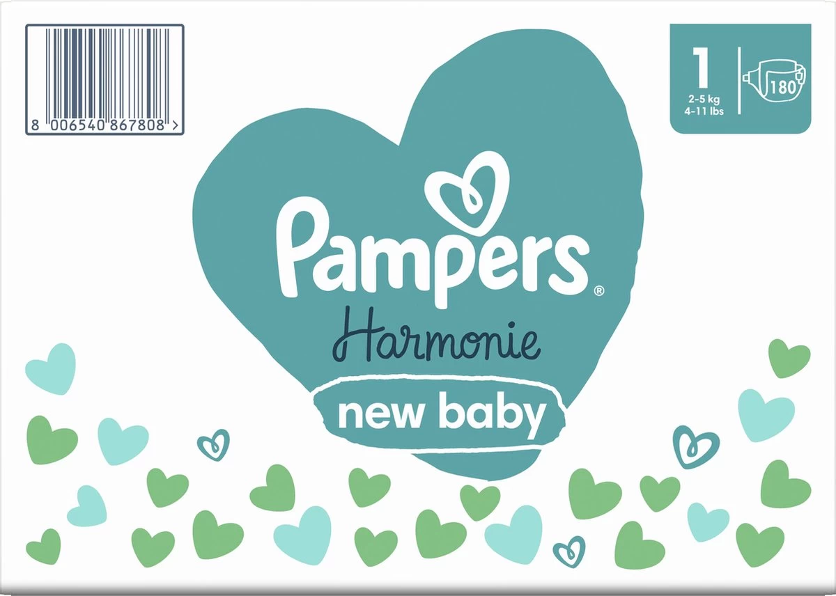 Pampers Harmonie Luiers - Maat 1 (2-5kg) - 180 Luiers - Maandbox Pampers® Pampers Harmonie Luiers - Maat 1 (2-5kg) - 180 Luiers - Maandbox -Winkel voor babyproducten 1200x856 1