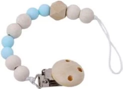 Babygifts4you-Speenkoord - Speen - Koord - Kralen - Hout - Blauw