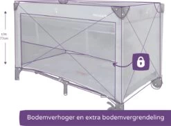 Prénatal Luxe Campingbedje Met Bodemverhoger - Inklapbaar Baby Campingbed - Reisbedje Met Wieltjes En Kruipluik - Inclusief Bodemmatras - 120 X 60 Cm - Grijs -Winkel voor babyproducten 1200x882 3