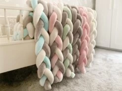 IL BAMBINI Gevlochten Baby Bed Bumper Treccia - Bedomrander - Box Omrander - Hoofdbeschermer - Boxrand - Bedbumper - Stootrand - Boxomrander - (3 Meter) Grijs -Winkel voor babyproducten 1200x899 19