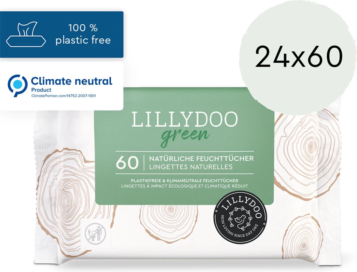 LILLYDOO green Natural Billendoekjes - Doekjes 100% vrij van plastic & parfum - 1440 stuks (24x60) LILLYDOO Green Natural Billendoekjes - Doekjes 100% Vrij Van Plastic & Parfum - 1440 Stuks (24x60) -Winkel voor babyproducten