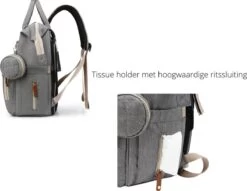 Humpy Dumpy Stijlvolle Luiertas Rugzak (Grijs) Met Uitschuifbaar Verschoon/ Slaap Bedje. Incl. Verschoon Matje, USB Poort & Buggy Straps -Winkel voor babyproducten 1200x930 3