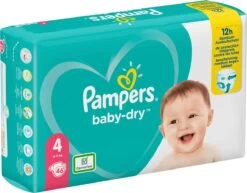 Pampers® Pampers Baby-Dry Maat 4, 46 Luiers, Tot 12 Uur Bescherming, 9-14kg -Winkel voor babyproducten 1200x937