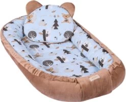 LUXE Babynestje 4 Delige SET / Kraamcadeau / GRATIS Wiegdeken Met Kussen / Bosdieren Bruin -Winkel voor babyproducten 1200x973 5