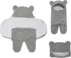 BonBini´s Teddy Bear Wikkeldeken Newborn - Zachte Grijze Teddy Beer Inbakerdoek Newborn Baby - 3-6 Maanden - Grijs -Winkel voor babyproducten 1200x984 10