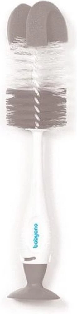 Baby Ono Wit/Grijs Flessenborstel Met Spons & Zuignap 728/04