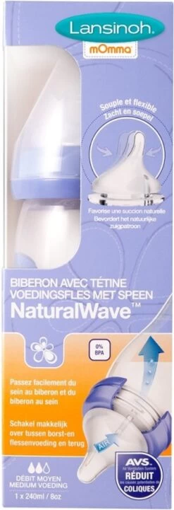 Lansinoh 240 Ml - Plastic Fles - Natural Wave Fles 75880 -Winkel voor babyproducten 411x1200