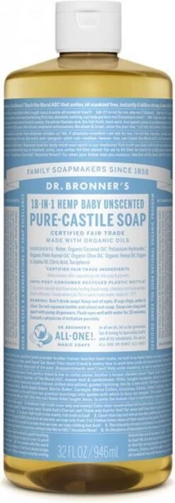 Dr. Bronner's Gel Baby Mild 18-in-1 Pure-Castile Soap -Winkel voor babyproducten 418x1200