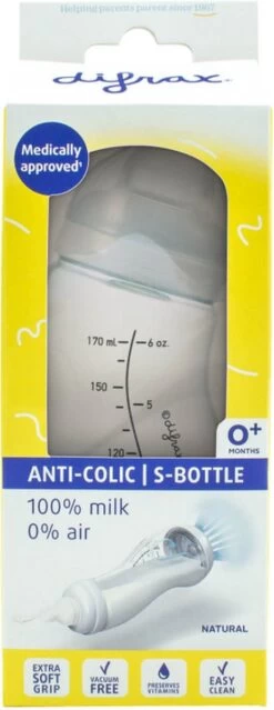Difrax - S-Fles Natural - Babyfles Blauw- 0+ Maanden - 170ml -Winkel voor babyproducten 464x1200 1