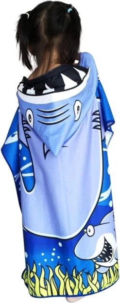 JAXY Badcape Baby - Badcape - Baby Badjas - Omslagdoek - Omslagdoek - Baby Handdoek Met Capuchon - Strandhanddoek - Badponcho - Poncho Handdoek - Microfiber - 60x90cm - Haai -Winkel voor babyproducten 479x1200