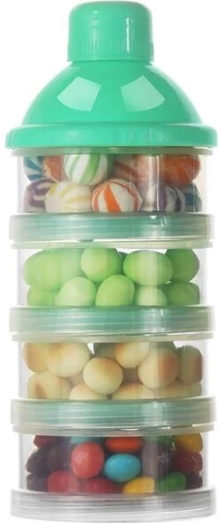 Merkloos Melkpoeder Doseerdoosje - Set Van 2 - BPA Vrij - Groen - 4 Lagen -Melkpoeder Toren - Babypoeder Bewaarbakje - Reisbox - Dispenser - Poedertoren -Winkel voor babyproducten 502x1200 3