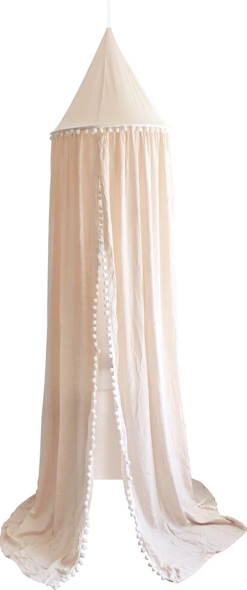 By Baboo Klamboe Baby 245cm - Crème - Katoen - Pompons By Baboo Klamboe Baby 245cm - Crème - Katoen - Pompons -Winkel voor babyproducten 504x1200 4