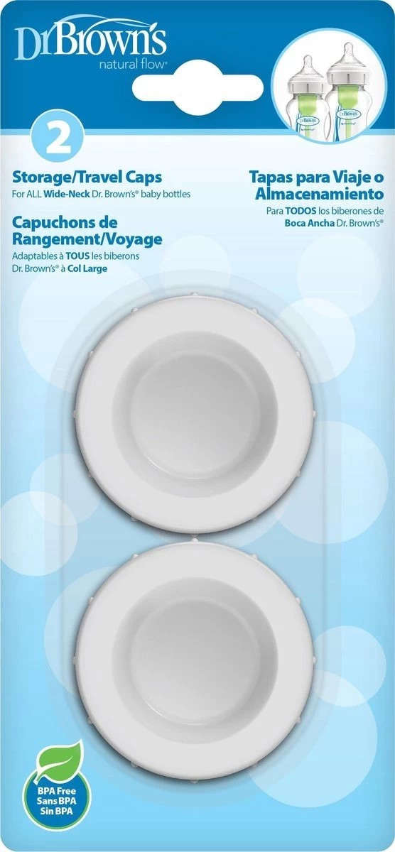 Dr. Brown's Afsluitdoppen brede halsfles - 2 stuks Dr. Brown's Afsluitdoppen Brede Halsfles - 2 Stuks -Winkel voor babyproducten