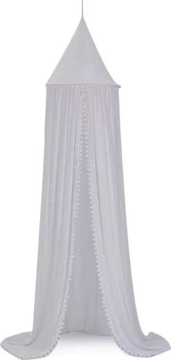 By Baboo Klamboe Baby 245cm - Wit - Katoen - Pompons