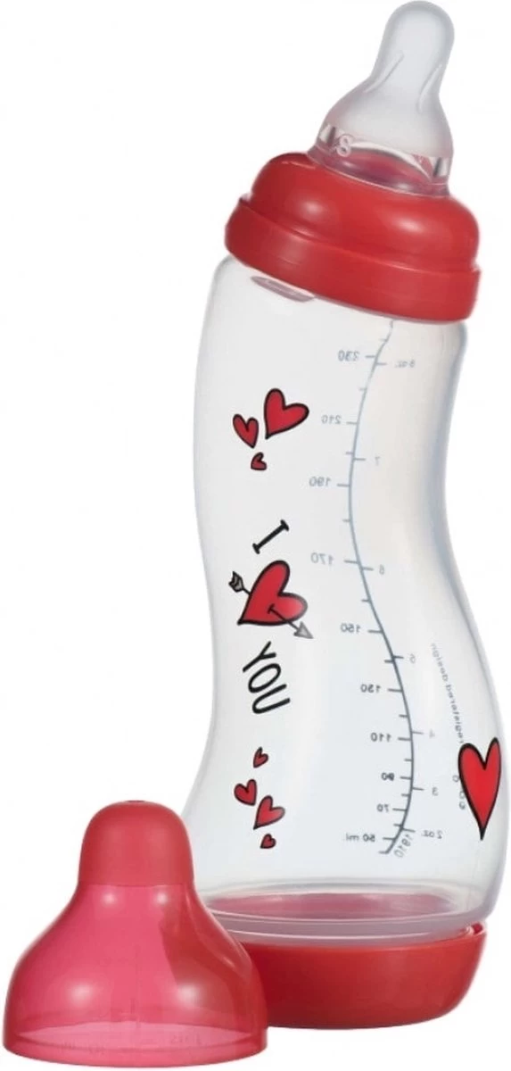 Difrax Anti-Colic S-Babyfles Natural - 250 ml - I Love You/Rood Difrax Anti-Colic S-Babyfles Natural - 250 Ml - I Love You/Rood -Winkel voor babyproducten 573x1200 3