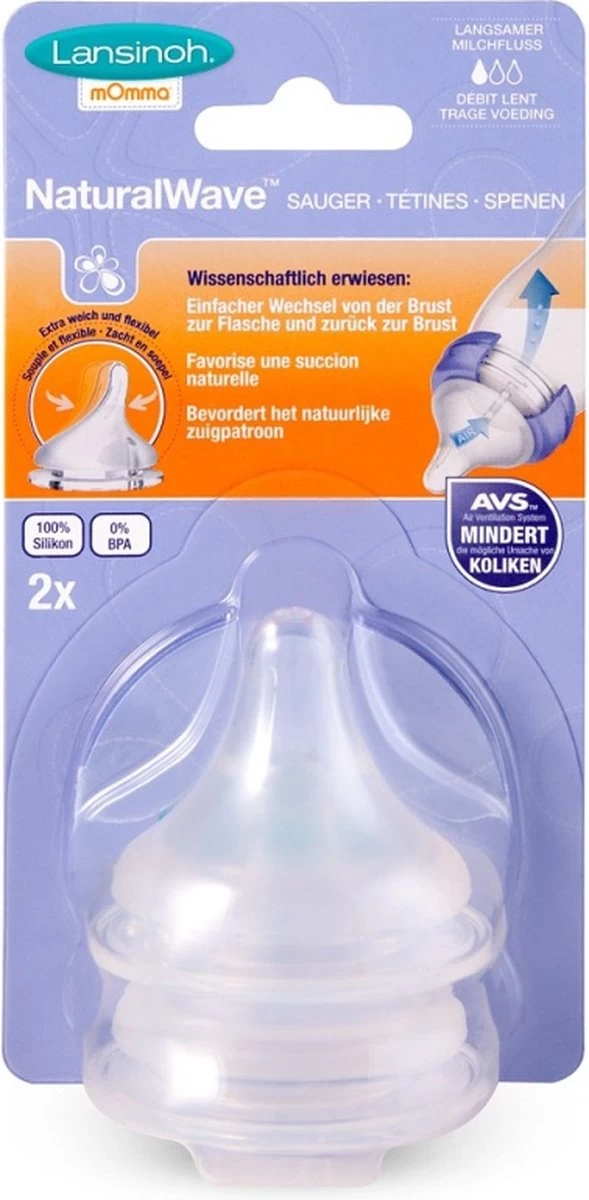 Lansinoh - Speen trage toevoer - Natural Wave - 2 stuks Lansinoh - Speen Trage Toevoer - Natural Wave - 2 Stuks -Winkel voor babyproducten 589x1200 1