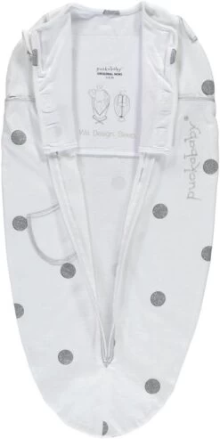 Puckababy Inbakerslaapzak Original Mini - 3-6 Maanden - White Dotty -Winkel voor babyproducten 601x1200 3