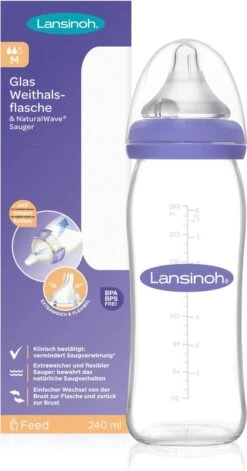 Lansinoh 240 Ml - Plastic Fles - Natural Wave Fles 75880 -Winkel voor babyproducten 629x1200
